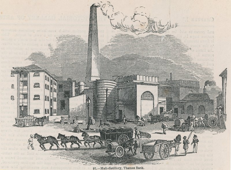 Malt Distillery on Thames Bank by English School