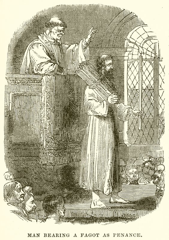 Man Bearing a Fagot as Penance by English School