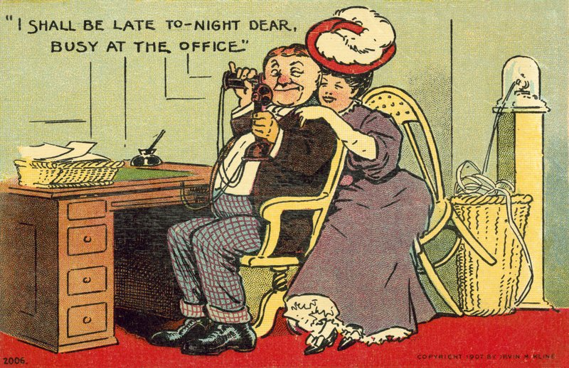 Man Flirting with His Secretary by English School