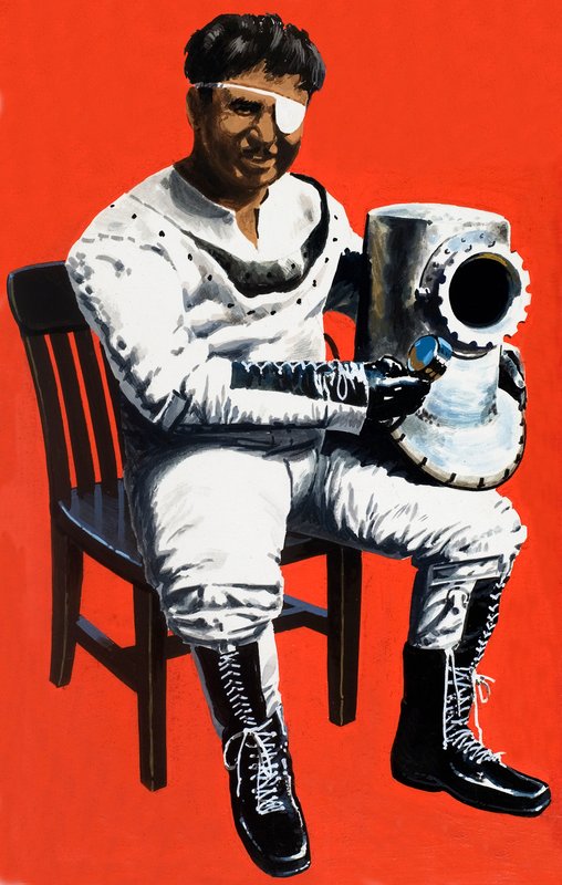 Man in diving costume by English School