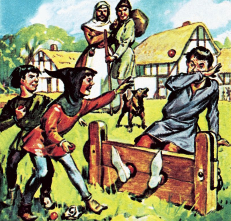 Man in the Stocks by English School
