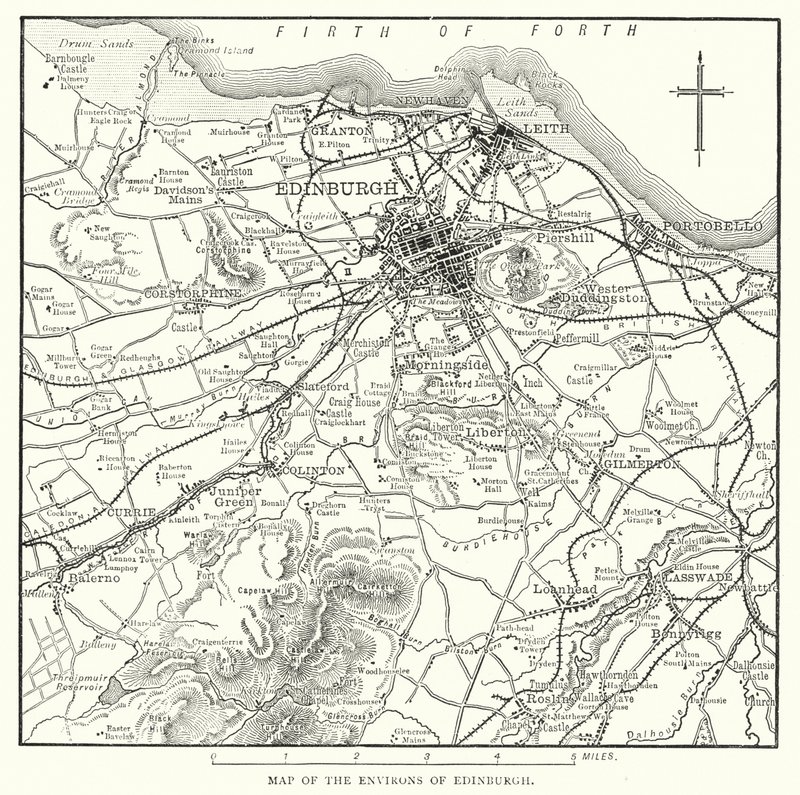 Map of the Environs of Edinburgh by English School