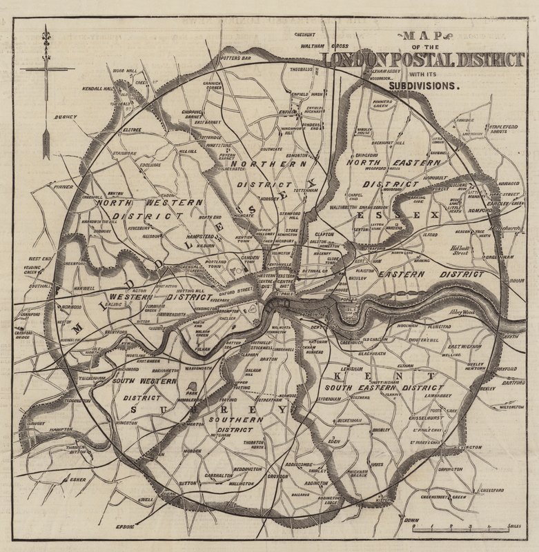 Map of the London Postal Districts by English School