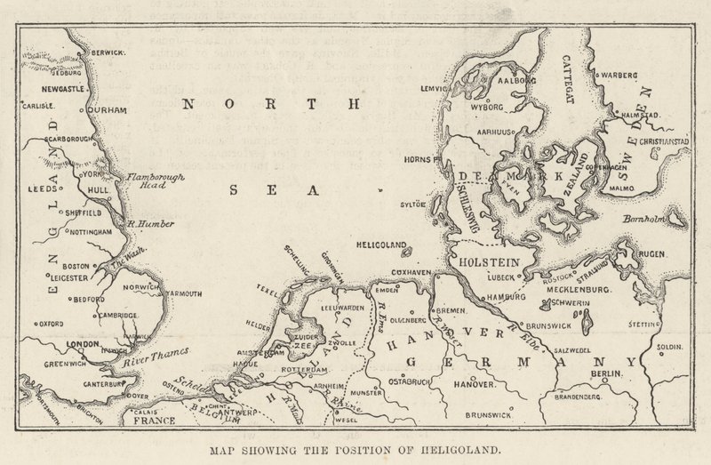 Map showing the Position of Heligoland by English School