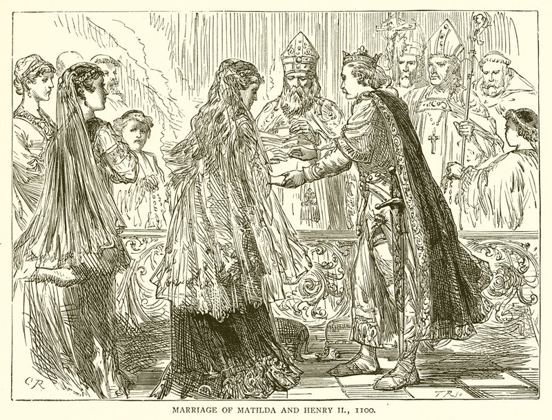 Marriage of Matilda and Henry II, 1100 by English School