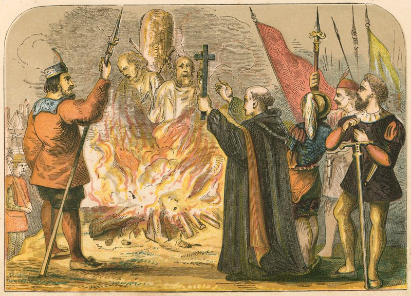 Martyrdom of Ridley and Latimer by English School