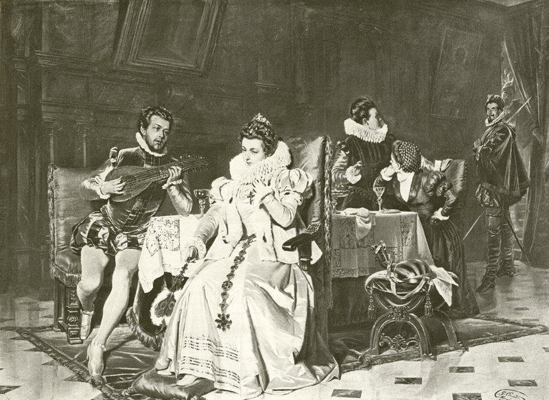 Mary Stuart and Rizzio by English School