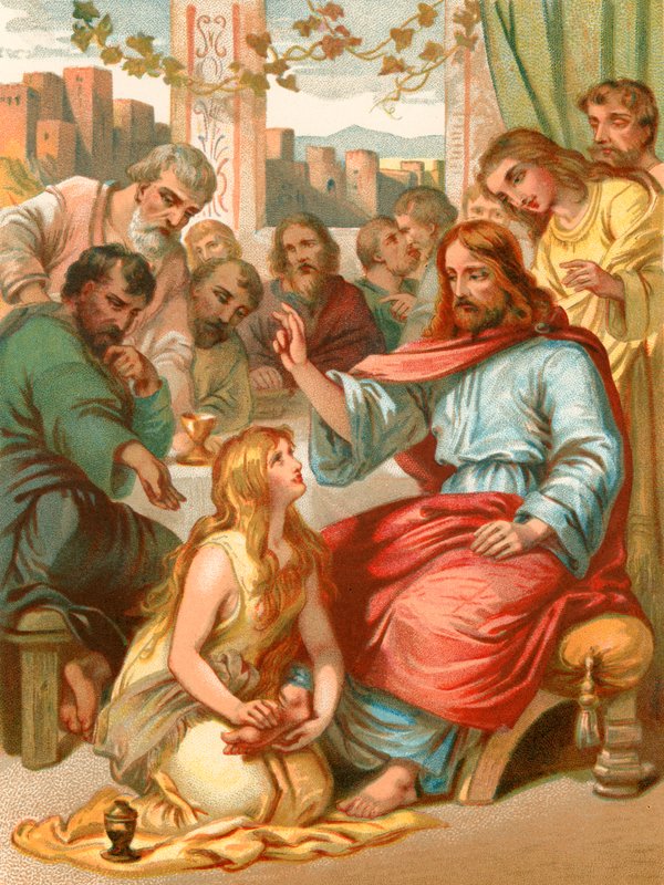 Mary Washes the Feet of Jesus by English School