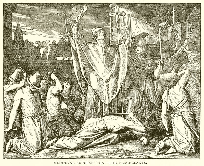 Medieval Superstition: The Flagellants by English School