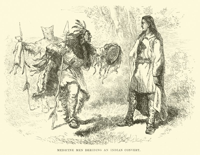 Medicine Men Deriding an Indian Convert by English School