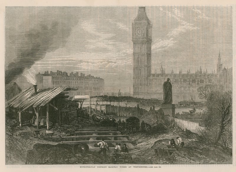 Metropolitan District Railway Works at Westminster by English School