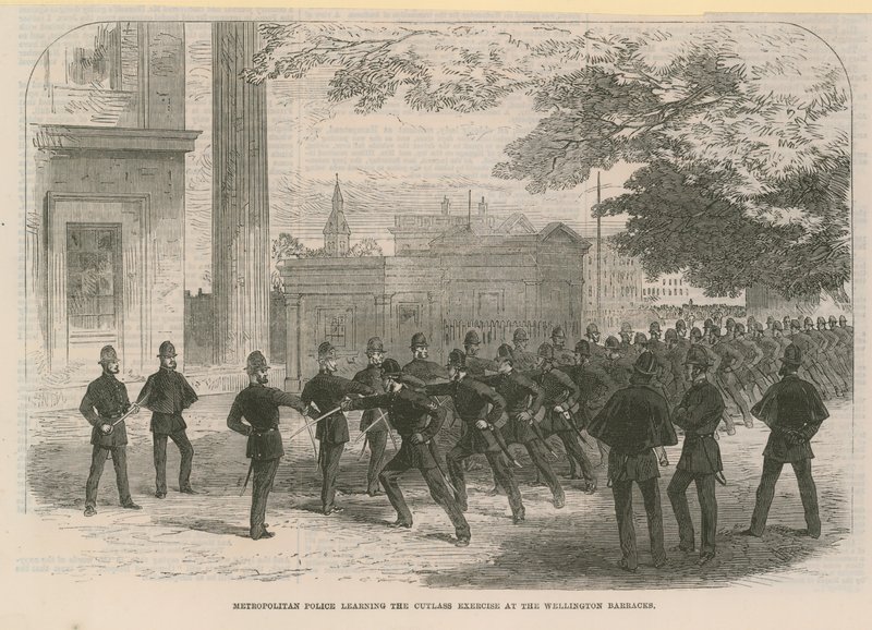 Metropolitan Police Learning the Cutlass Exercise by English School