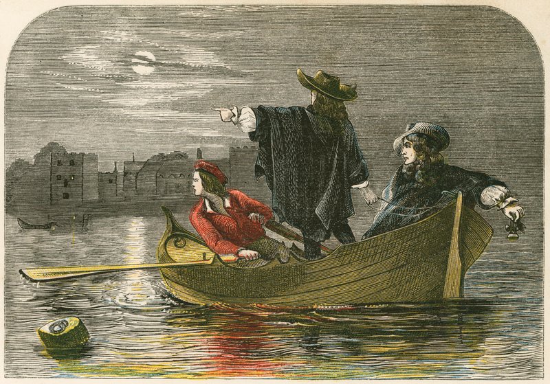 Midnight Flight of James II by English School