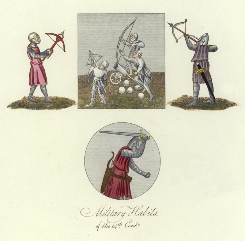 Military habits of the 14th Century by English School