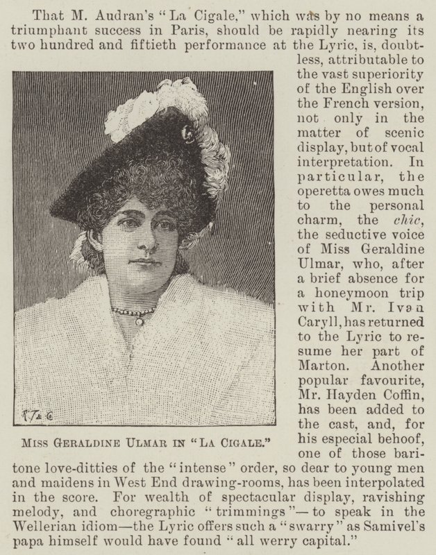 Miss Geraldine Ulmer in "La Cigale" by English School