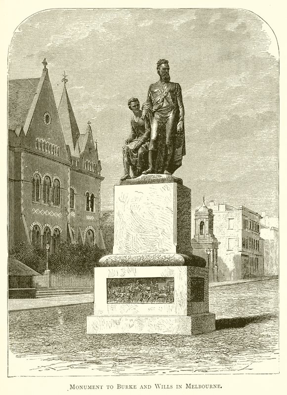 Monument to Burke and Wills in Melbourne by English School
