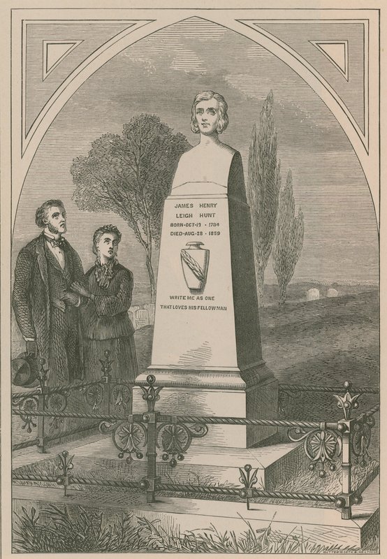Monument to James Henry Leigh Hunt by English School