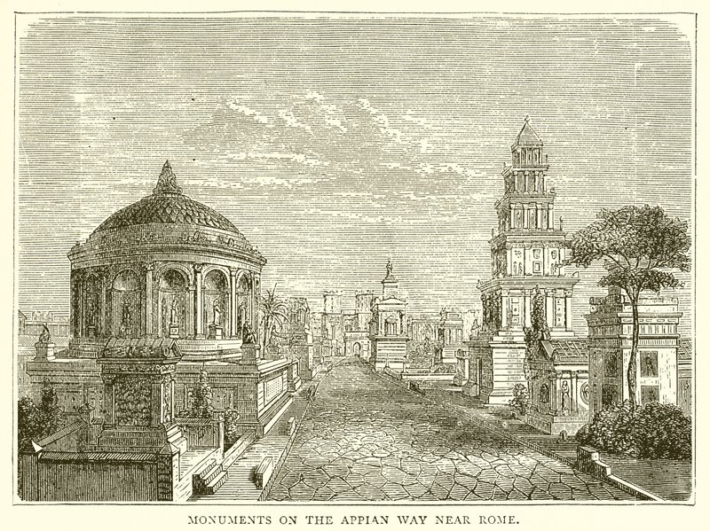 Monuments on the Appian Way near Rome by English School