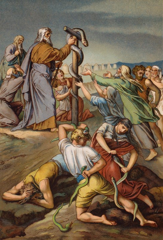 Moses and the Brazen Serpent by English School