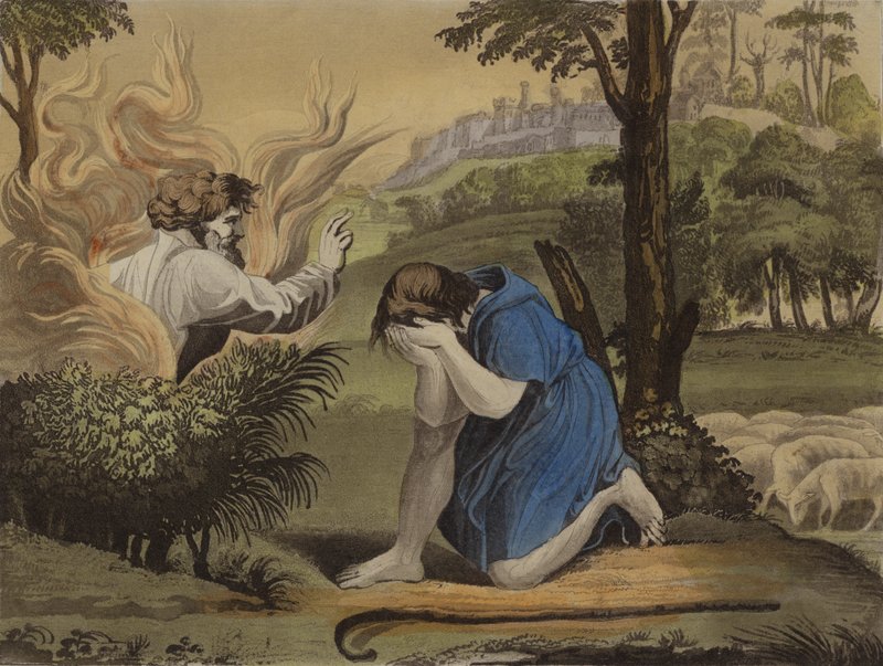 Moses and the burning bush by English School