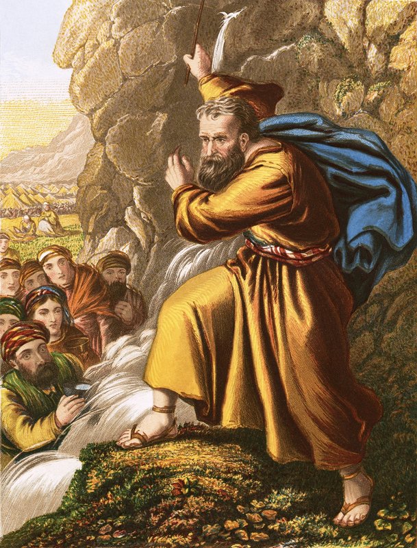 Moses Striking the Rock by English School