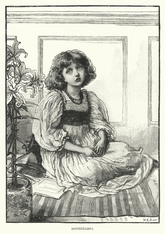 Motherless (engraving) by English School