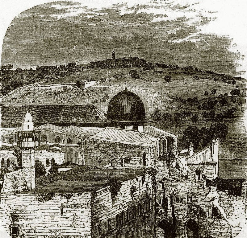 Mount of Olives from Jerusalem by English School