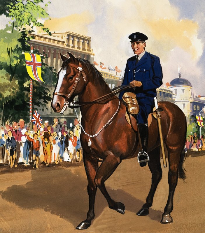 Mounted Policeman by English School