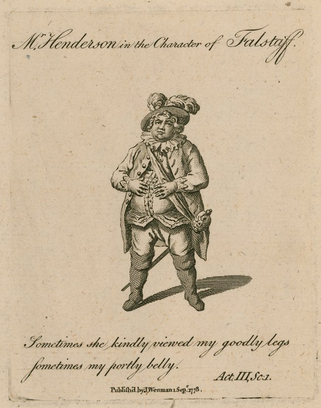 Mr Henderson in the character of Falstaff by English School