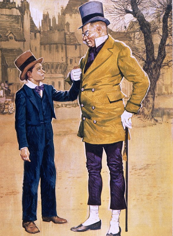 Mr Micawber and David Copperfield by English School