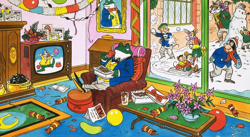 Mr Toad Watching Colour Television by English School