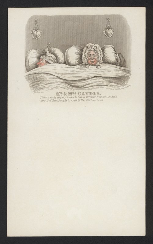 Mr and Mrs Caudle (coloured engraving) by English School