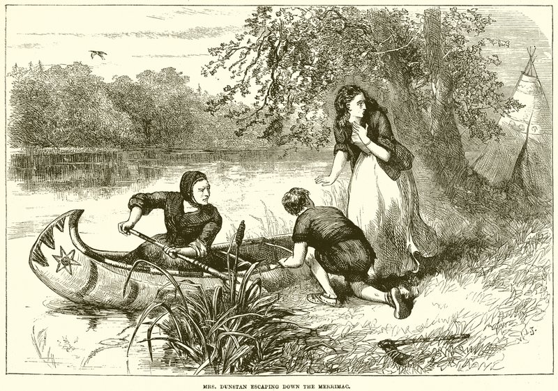 Mrs. Dunstan Escaping Down the Merrimac by English School