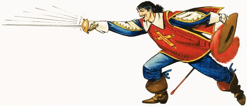 Musketeer in Action by English School