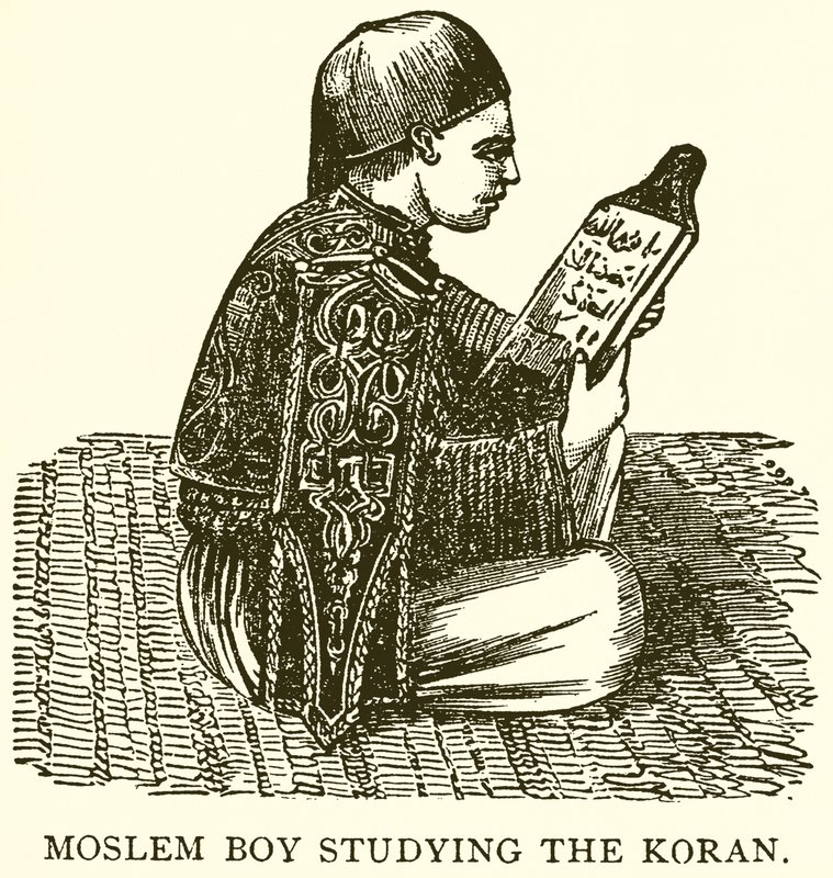 Muslim Boy Studying the Koran by English School