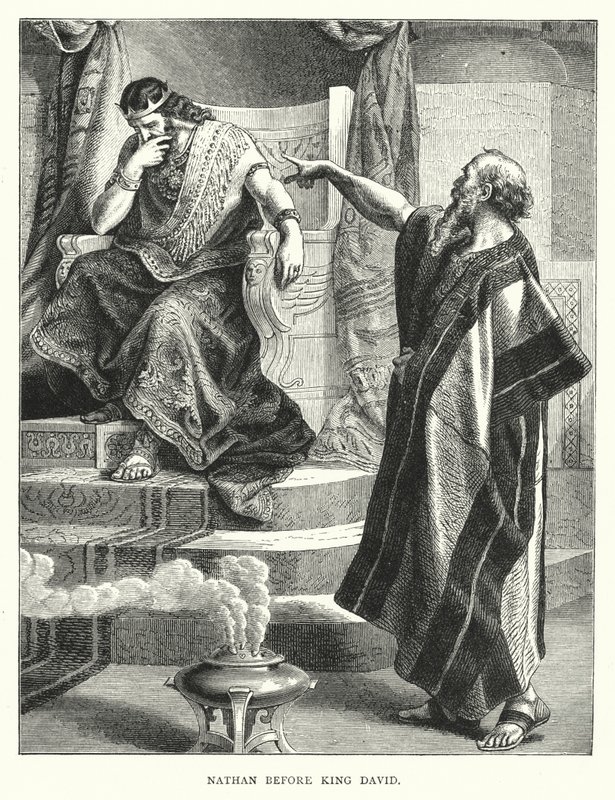 Nathan before King David (engraving) by English School