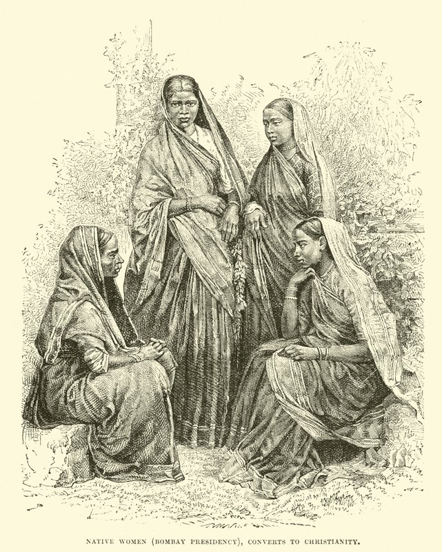 Native Women Converts to Christianity by English School