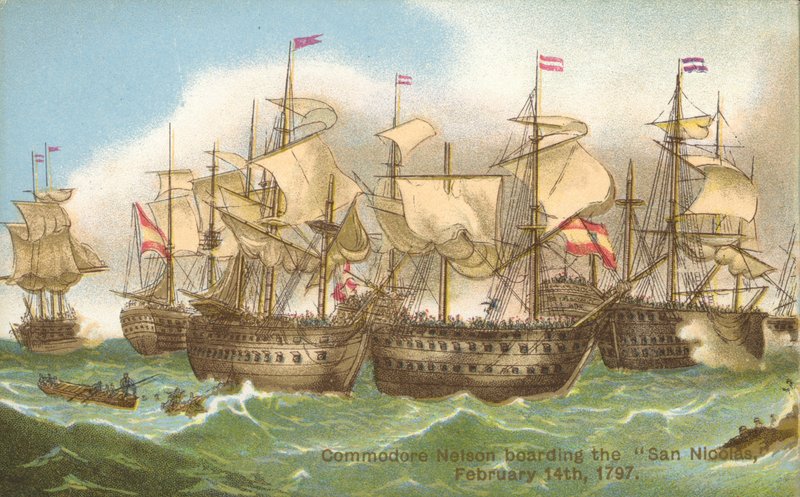 Nelson Boarding the San Nicolas by English School