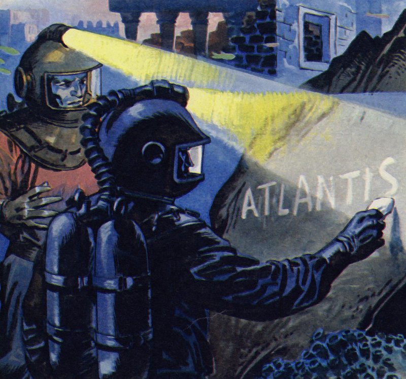 Nemo wrote Atlantis in chalk stone by English School