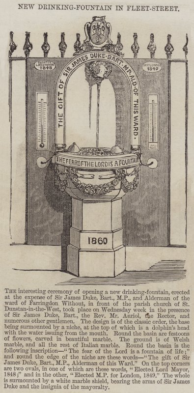 New Drinking-Fountain in Fleet-Street by English School