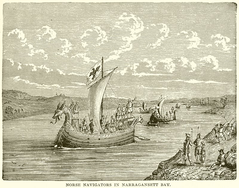 Norse Navigators in Narragansett Bay by English School