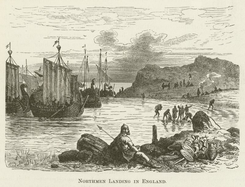 Northmen Landing in England by English School