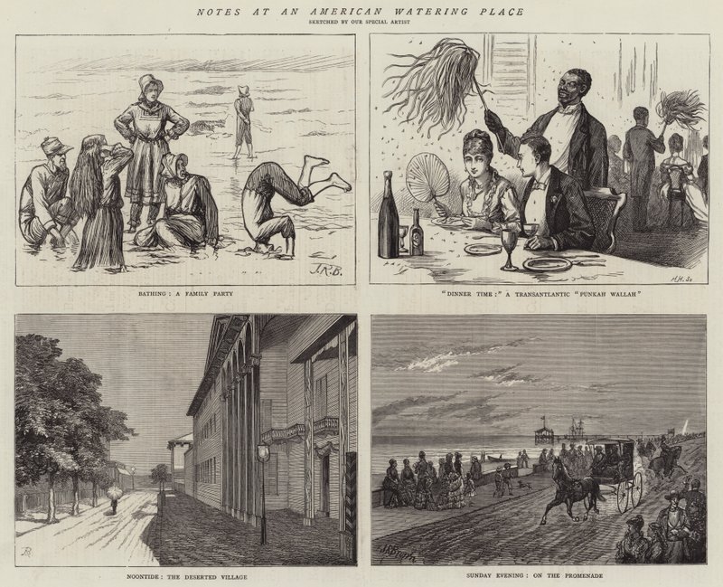 Notes at an American Watering Place (engraving) by English School