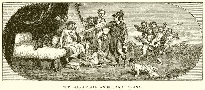 Nuptials of Alexander and Roxana by English School