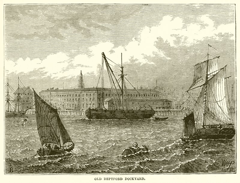 Old Deptford Dockyard by English School