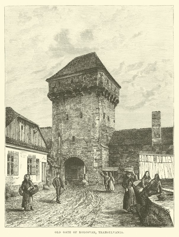Old Gate of Kolosvar, Transylvania by English School