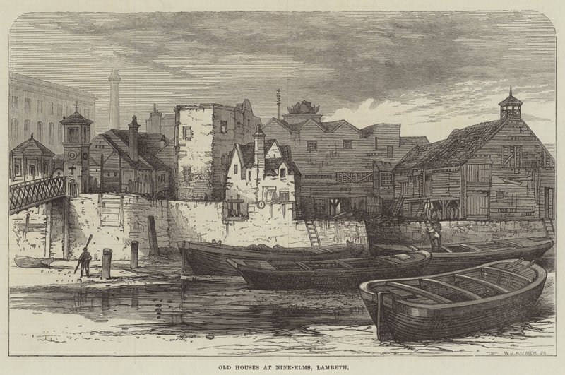 Old Houses at Nine-Elms, Lambeth by English School