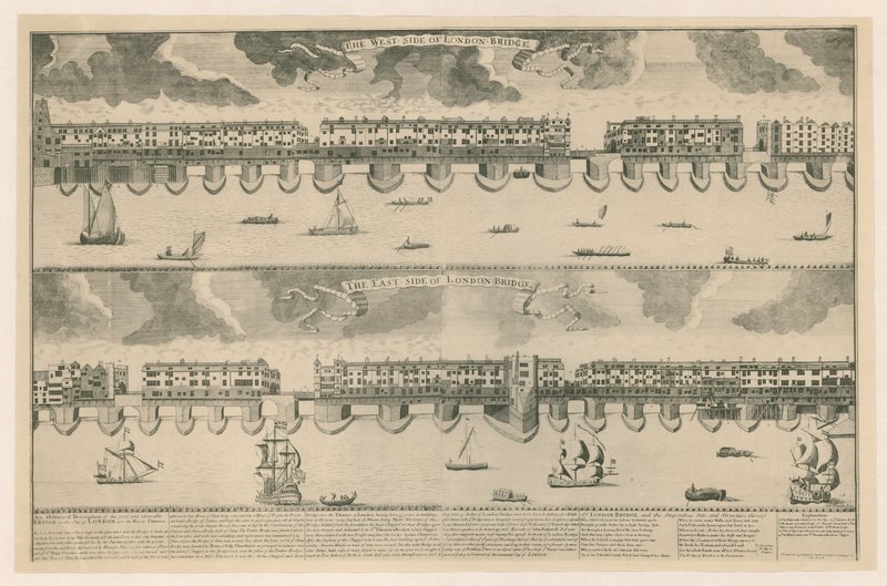 Old London Bridge by English School