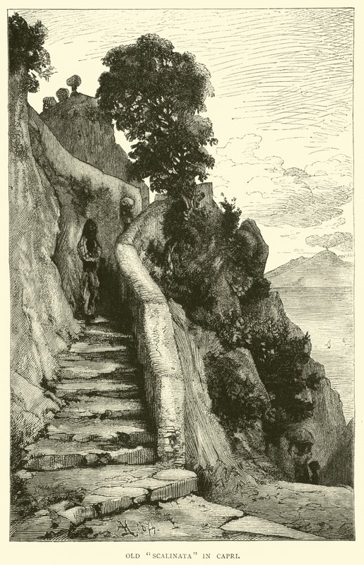 Old Scalinata in Capri by English School