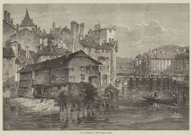 Old Tanneries on the Rhone, Geneva by English School